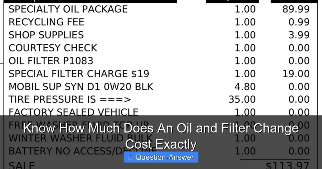 Know How Much Does An Oil and Filter Change Cost Exactly