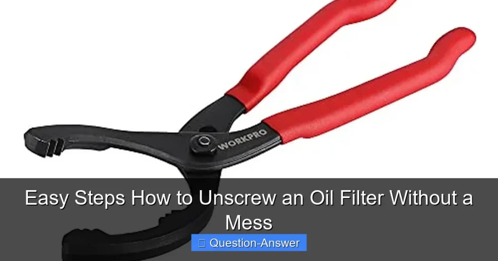 Easy Steps How to Unscrew an Oil Filter Without a Mess