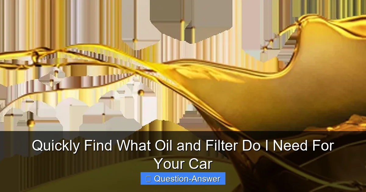 Quickly Find What Oil and Filter Do I Need For Your Car