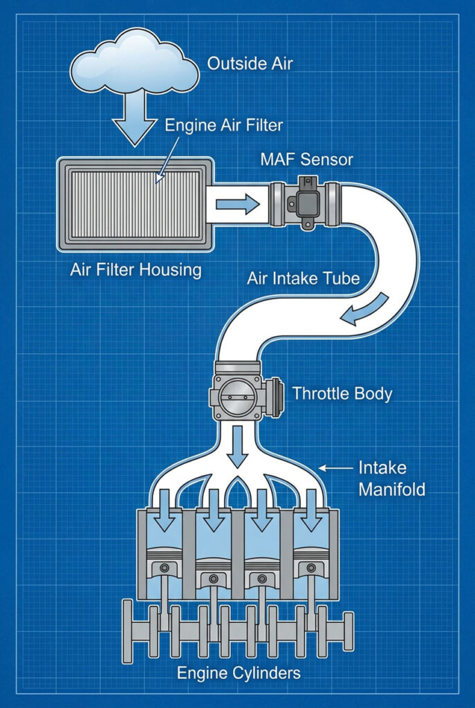 MAF Sensor loccation diagram.