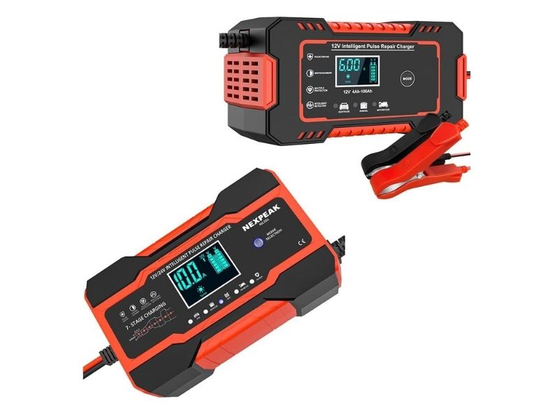 NEXPEAK NC201 10-Amp Smart Battery Charger - Best Digital 12V/24V Pick