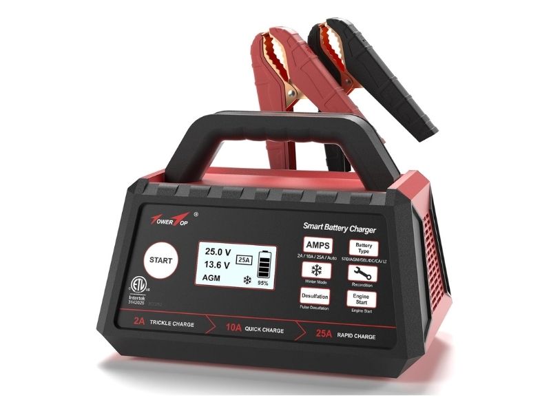 TowerTop 2/10/25A 12V Smart Battery Charger - Best High-Amp Home Charger