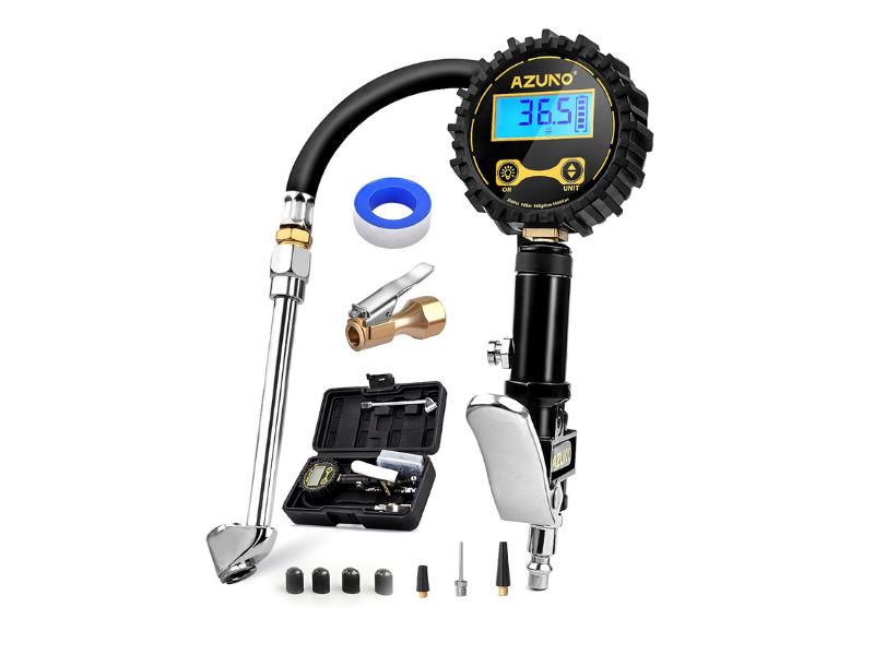 AZUNO Digital Tire Inflator with Pressure Gauge 200 PSI - Best Complete Value Kit