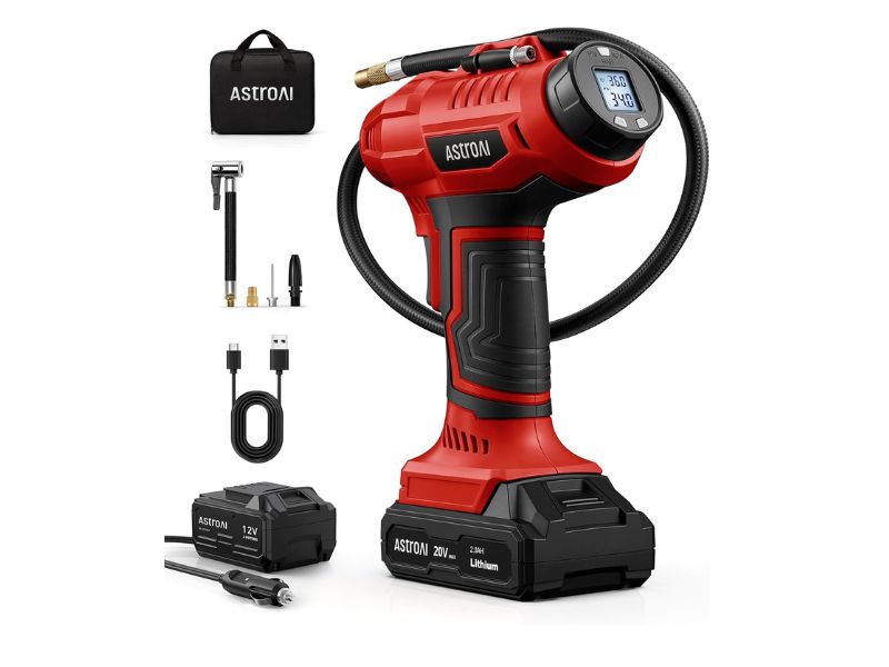 AstroAI C2 20V Cordless Tire Inflator - Best Battery-and-Charger Package