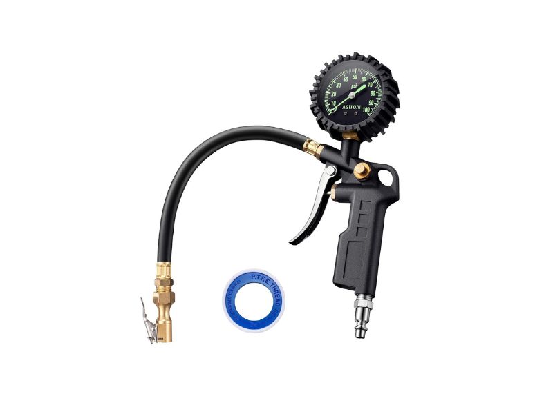AstroAI Tire Pressure Gauge with Inflator 100 PSI - Best Value Analog Pick