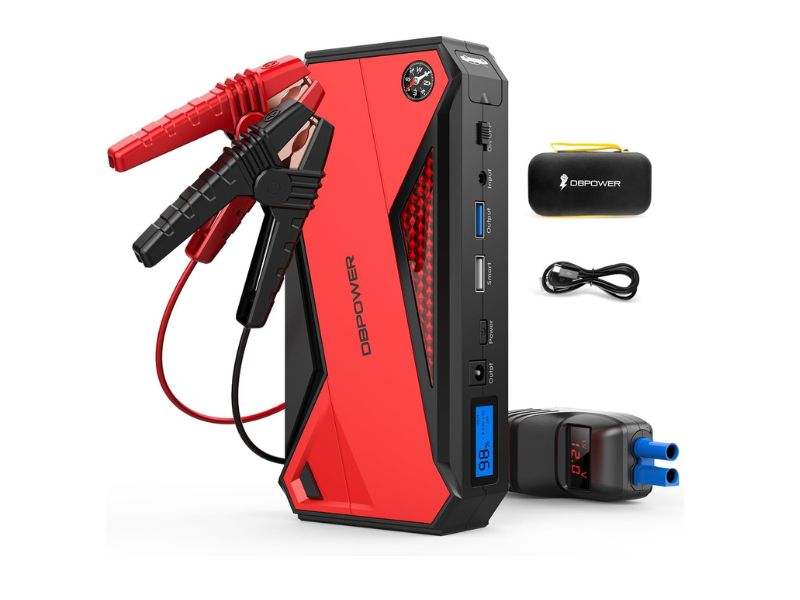 DBPOWER 1600A 18000mAh Portable Car Jump Starter - Best with LCD Battery Display