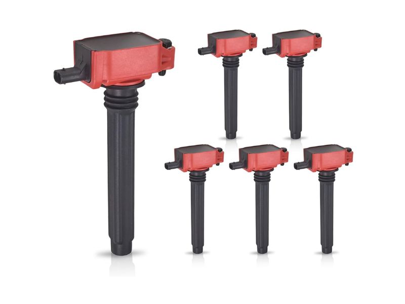 ENA Set of 6 Red Ignition Coil Packs for 3.6L V6