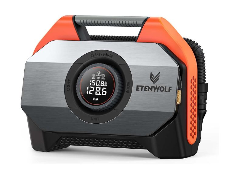 ETENWOLF VORTEX S6 Heavy-Duty Tire Inflator — Best Rechargeable Heavy-Duty Compressor