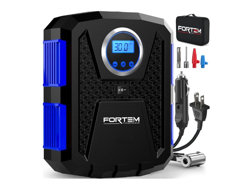 FORTEM Tire Inflator Portable Air Compressor, 150 PSI AC/DC - Best AC/DC Kit