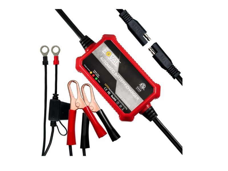FOVAL 12V 1000mA Automatic Trickle Battery Charger - Best Simple Trickle Charger