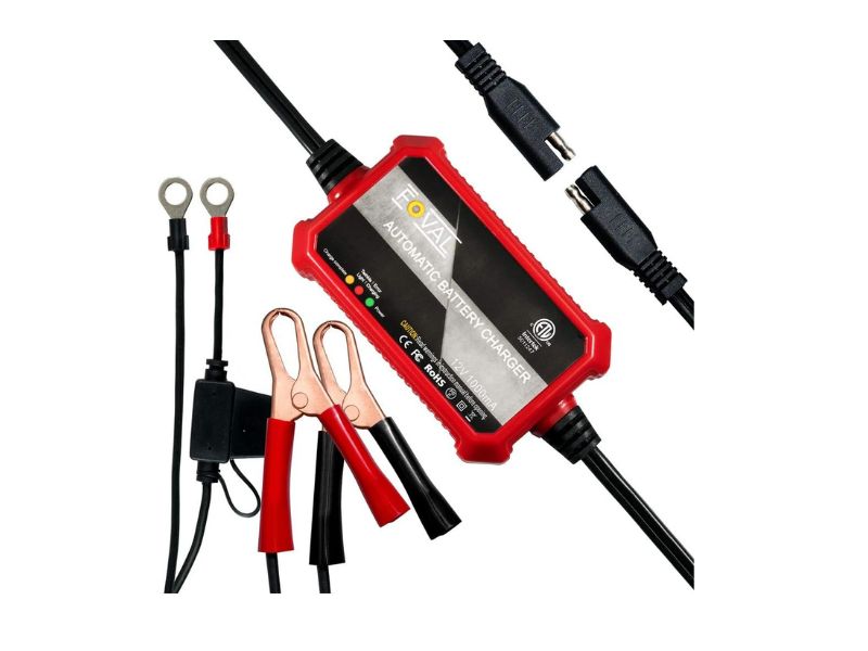 FOVAL BC01B-1 12V 1000mA Automatic Battery Charger - Best Simple 1A Maintainer