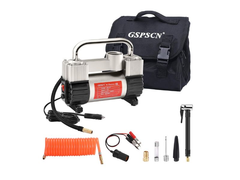 GSPSCN 12V Heavy Duty Double Cylinder Tire Inflator - Best High-Flow Value for Large SUV Tires