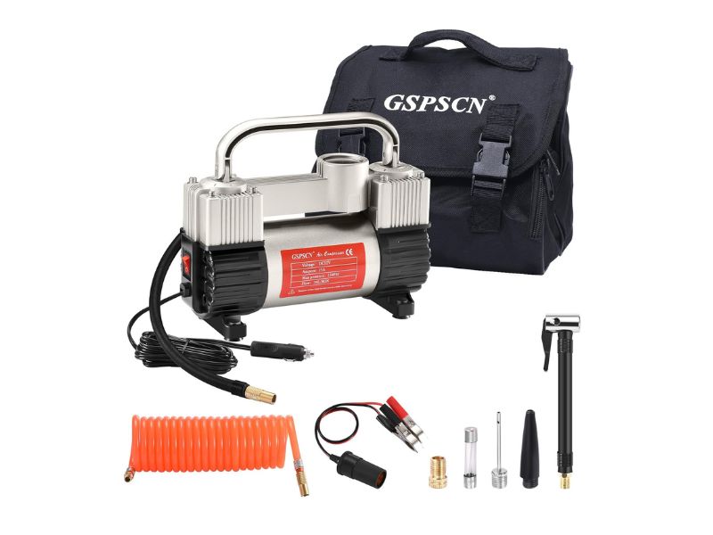 GSPSCN Heavy Duty Double Cylinder 12V Tire Inflator - Best Overall