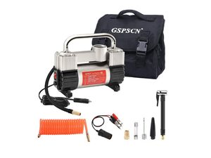 GSPSCN Silver Heavy-Duty Double-Cylinder Tire Inflator - Best Heavy-Duty Value