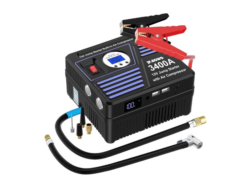 JF.EGWO 3400A Jump Starter with Air Compressor - Best Large-Battery Alternative