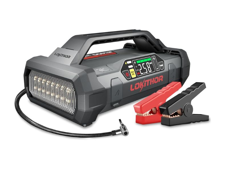 LOKITHOR JA400 Jump Starter with Air Compressor - Best Fast-Charging Option