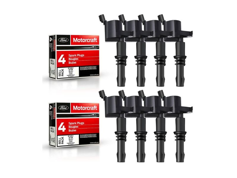 MAS Set of 8 DG511 Ignition Coils with Motorcraft Spark Plugs