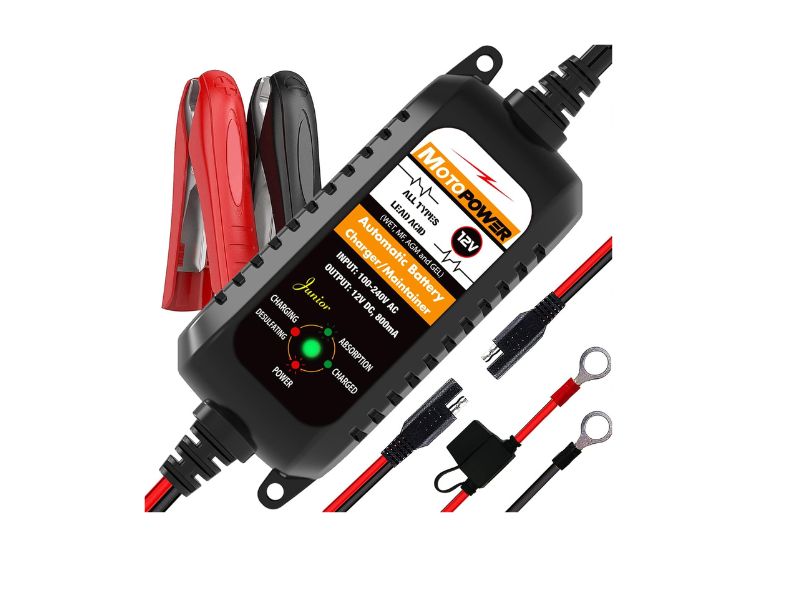 MOTOPOWER 12V 800mA Automatic Charger/Maintainer - Best Simple Budget Maintainer
