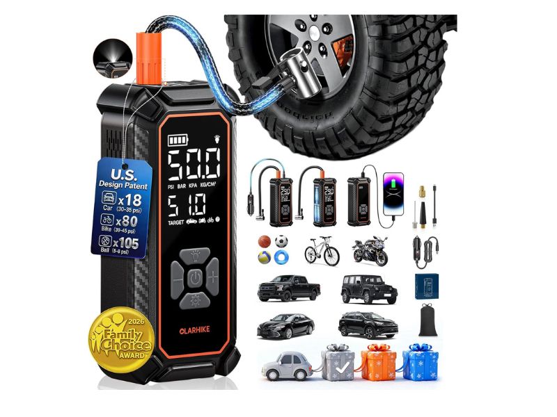 OlarHike Rechargeable Tire Inflator 6000mAh — Best Battery Plus 12V Value