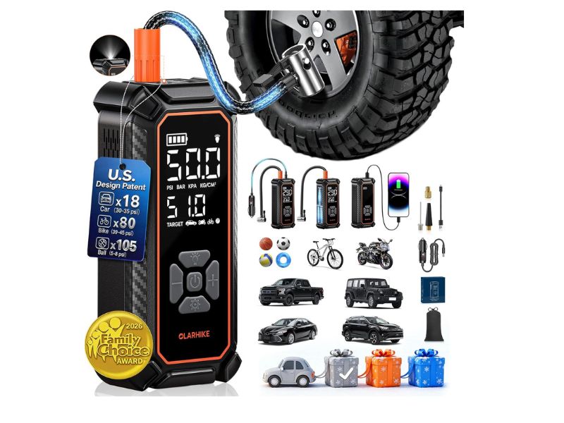 OlarHike Tire Inflator Portable Air Compressor – Best Dual-Power Mini Inflator