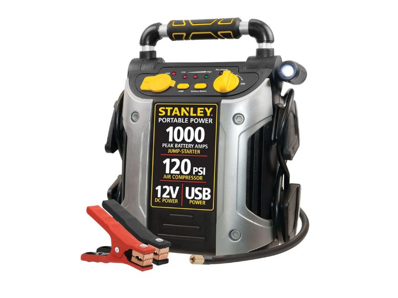 STANLEY 1000 Peak Amp Jump Starter with 120 PSI Compressor - Best Overall