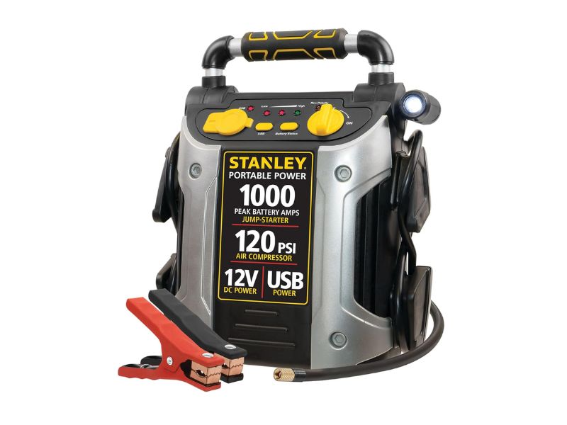 STANLEY J5C09 1000 Peak Amp Jump Starter with Compressor - Best All-in-One Roadside Kit