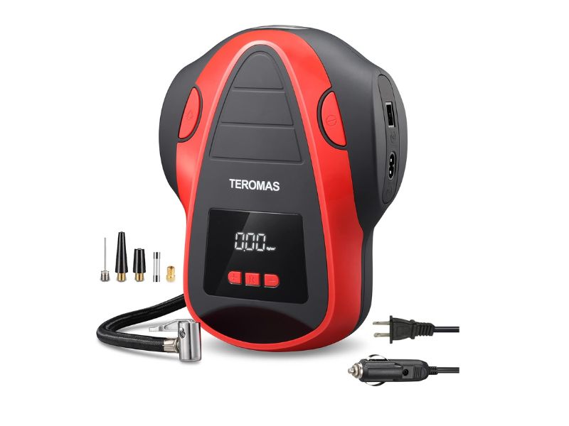 TEROMAS TMS-3015 Tire Inflator Portable Air Compressor - Best AC/DC Versatility