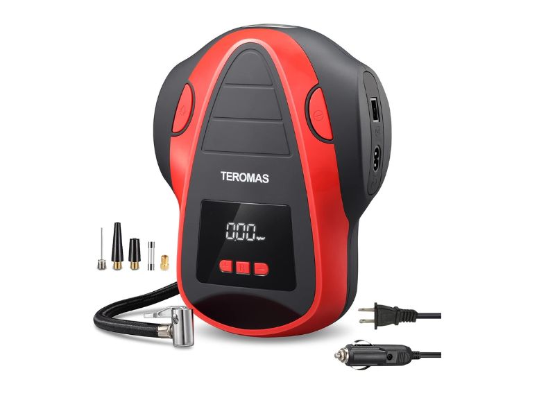 TEROMAS TMS-3015 Tire Inflator Portable Air Compressor — Best AC/DC Digital Tire Inflator