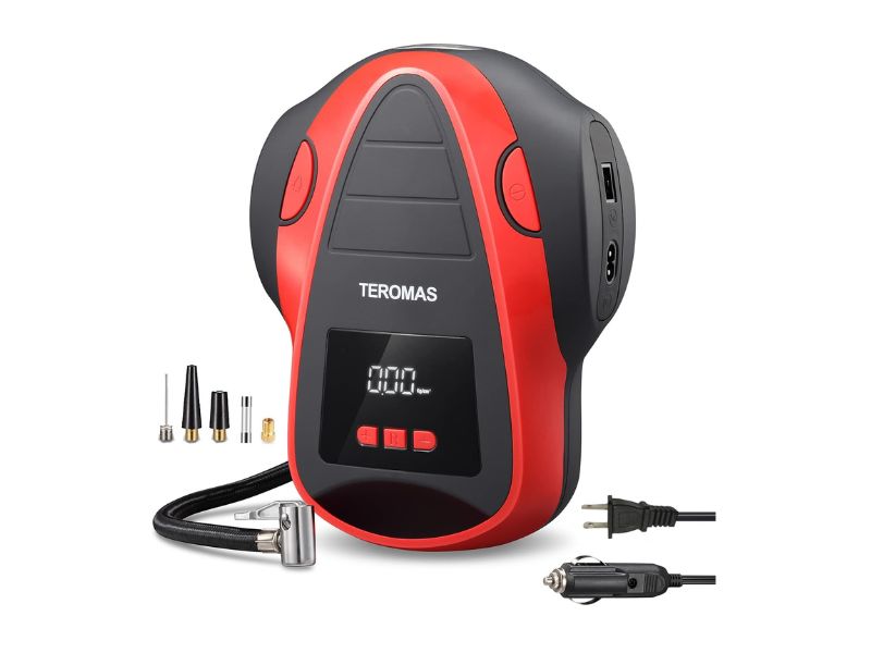 TEROMAS Tire Inflator Portable Air Compressor, AC/DC - Best for Home and Road Versatility