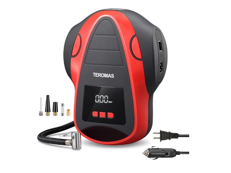 TEROMAS Tire Inflator Portable Air Compressor - Best Dual-Power Option