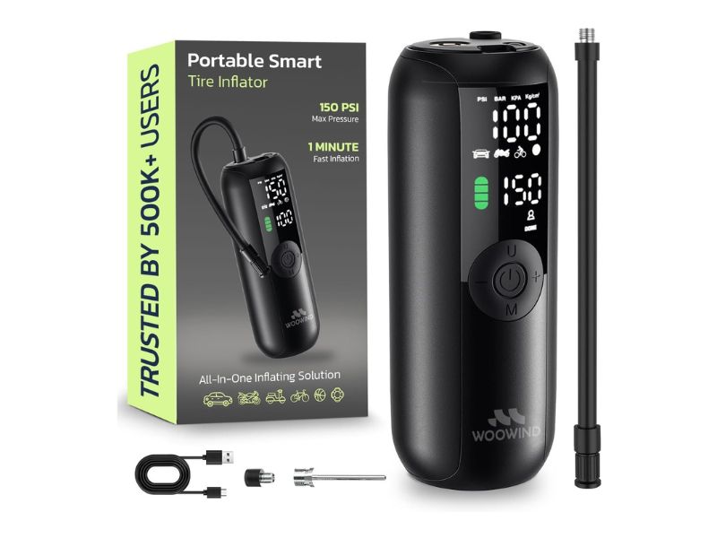 Woowind LP1 Smart Rechargeable Tire Inflator — Best for Motorcycles and Bicycles